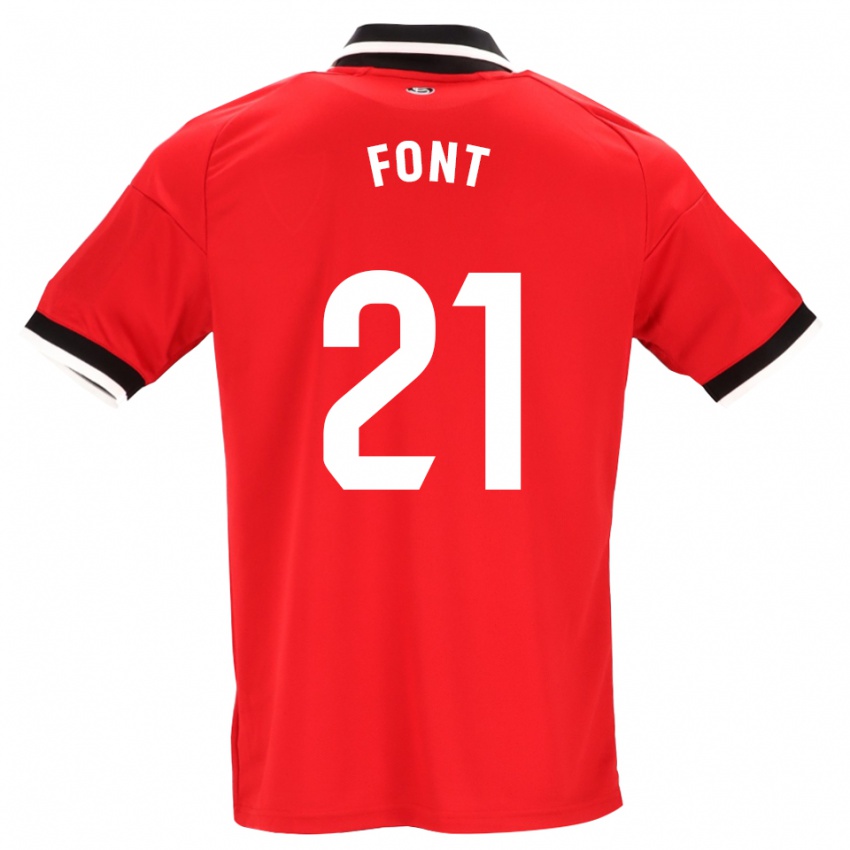 גברים Jan Font #21 לבן אדום שחור הרחק ג'רזי 2026/27 חולצה קצרה