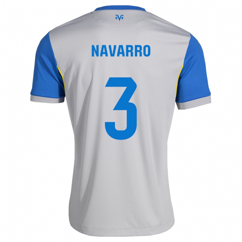 גברים Pablo Navarro #3 כחול דודג' אפור הרחק ג'רזי 2026/27 חולצה קצרה