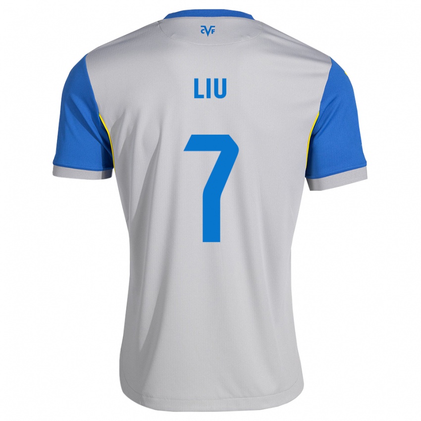 גברים Kaiyuan Liu #7 כחול דודג' אפור הרחק ג'רזי 2026/27 חולצה קצרה