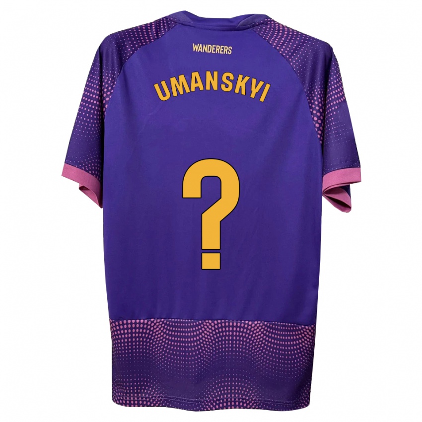 גברים Volodymyr Umanskyi #0 לבן ורוד סגול הרחק ג'רזי 2026/27 חולצה קצרה