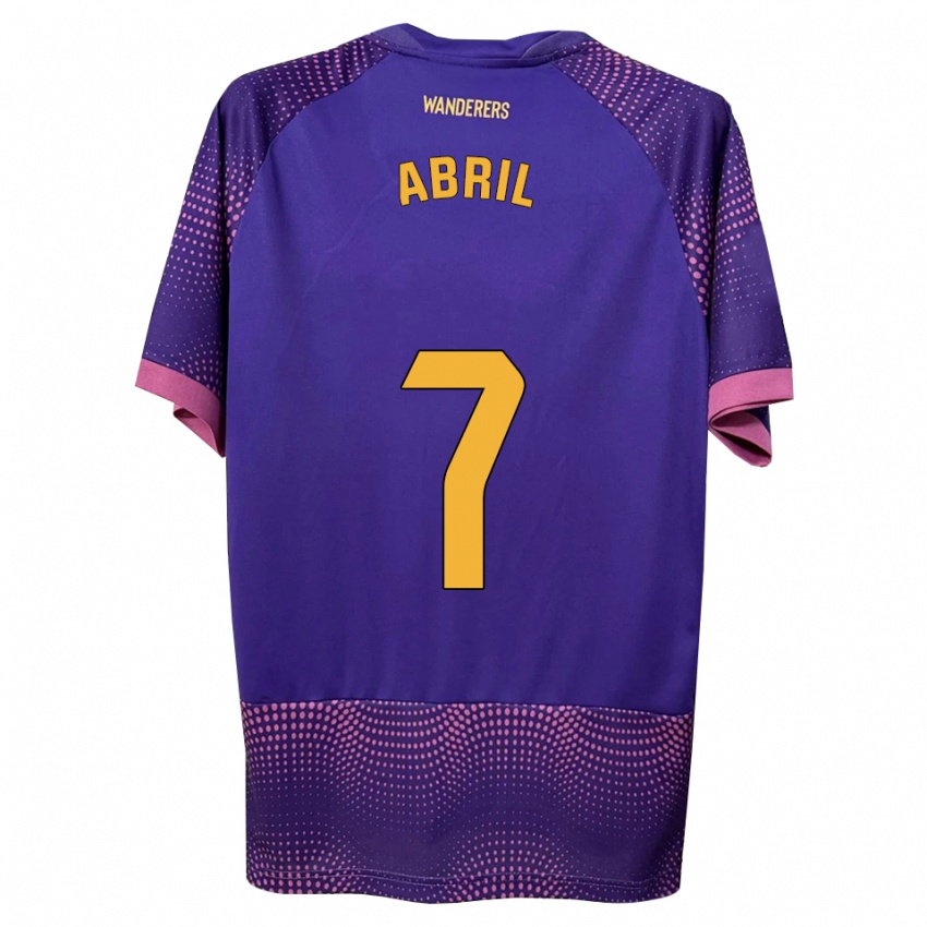 גברים Abril Pazos Amores #7 לבן ורוד סגול הרחק ג'רזי 2026/27 חולצה קצרה