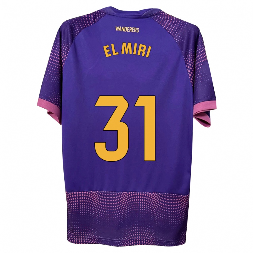 גברים Walid El Miri #31 לבן ורוד סגול הרחק ג'רזי 2026/27 חולצה קצרה