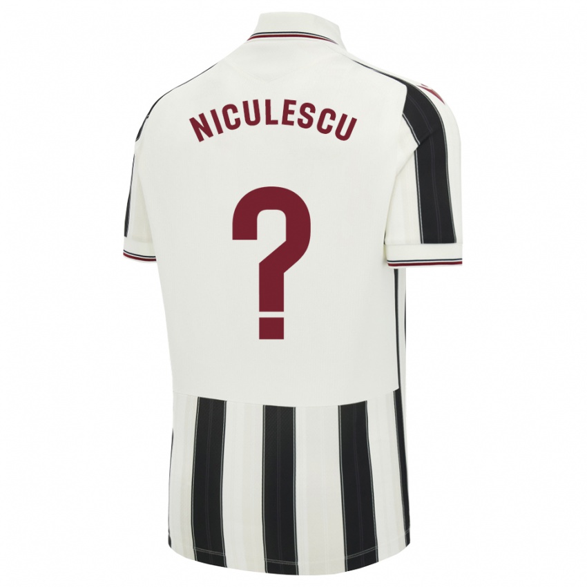 גברים Andrei Niculescu #0 לבן אדום שחור הרחק ג'רזי 2026/27 חולצה קצרה