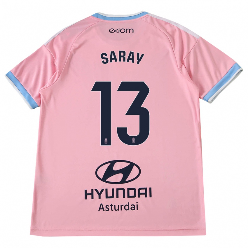 גברים Saray Vázquez Alonso #13 כחול תירס ורוד הרחק ג'רזי 2026/27 חולצה קצרה