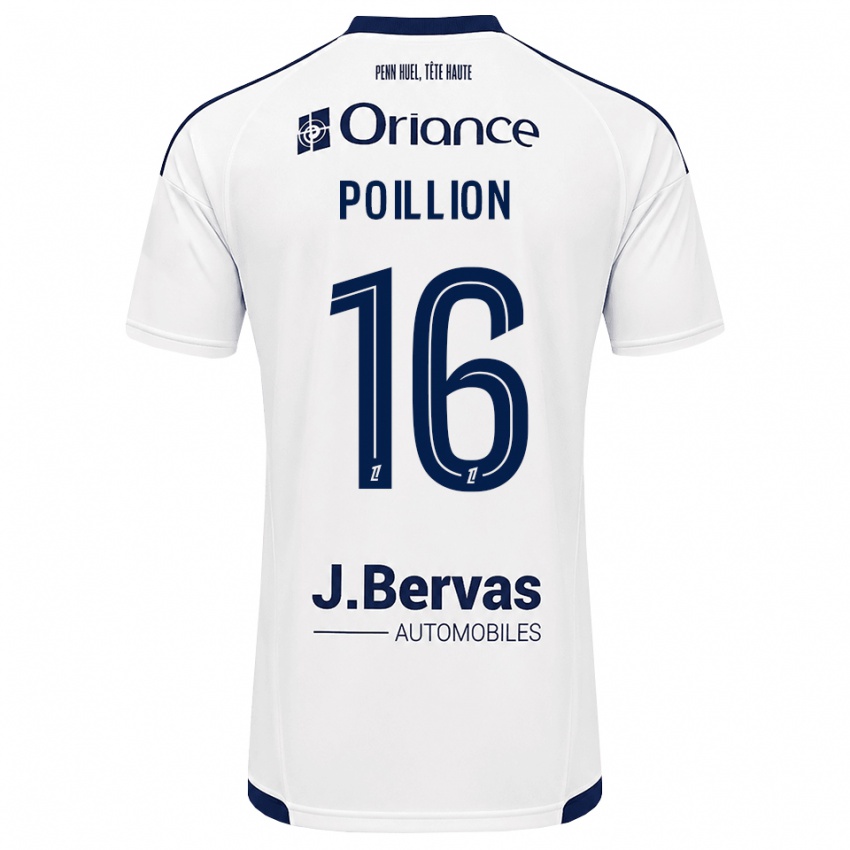 גברים Noé Poillion #16 כחול צי לבן הרחק ג'רזי 2026/27 חולצה קצרה