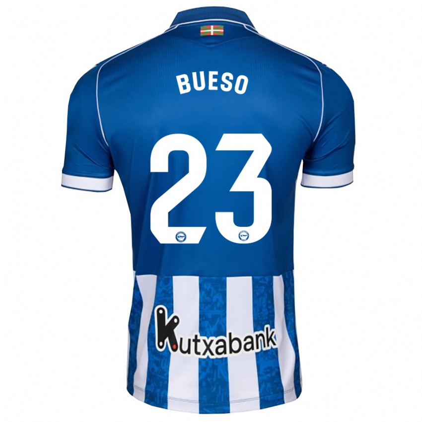 נשים Alejandro Bueso #23 לבן כחול שחור ג'רזי ביתית 2026/27 חולצה קצרה