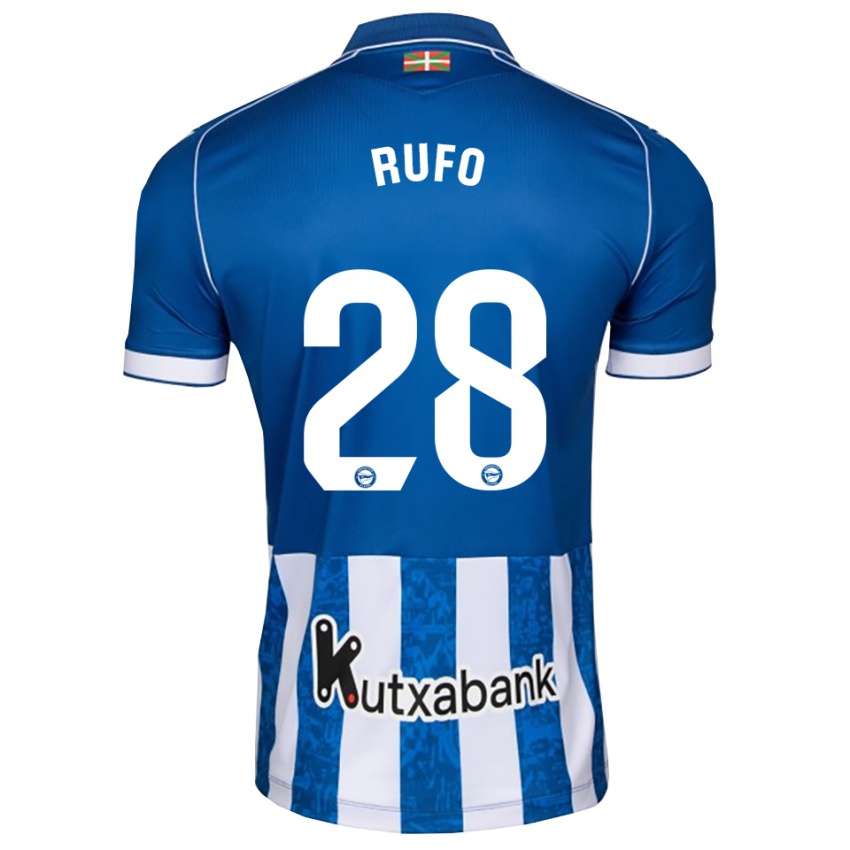 נשים Dennis Rufo #28 לבן כחול שחור ג'רזי ביתית 2026/27 חולצה קצרה