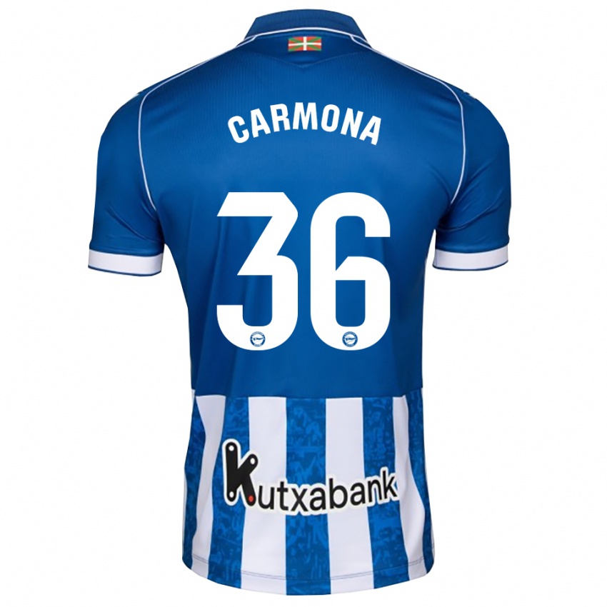 נשים Ander Carmona #36 לבן כחול שחור ג'רזי ביתית 2026/27 חולצה קצרה