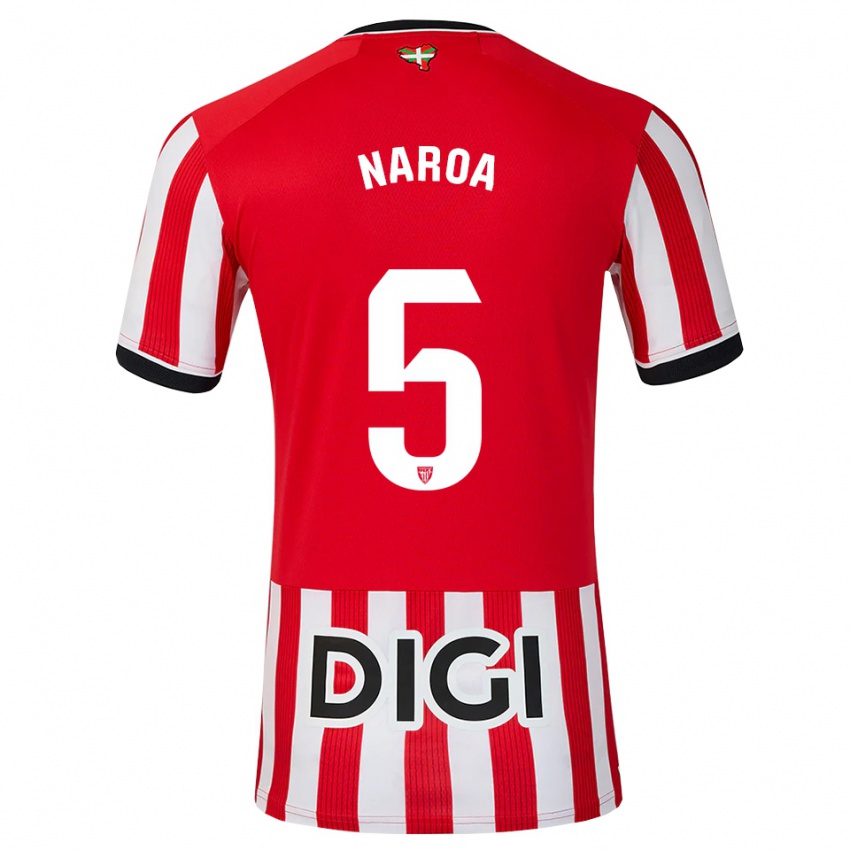 נשים Naroa #5 אדום שחור לבן ג'רזי ביתית 2026/27 חולצה קצרה