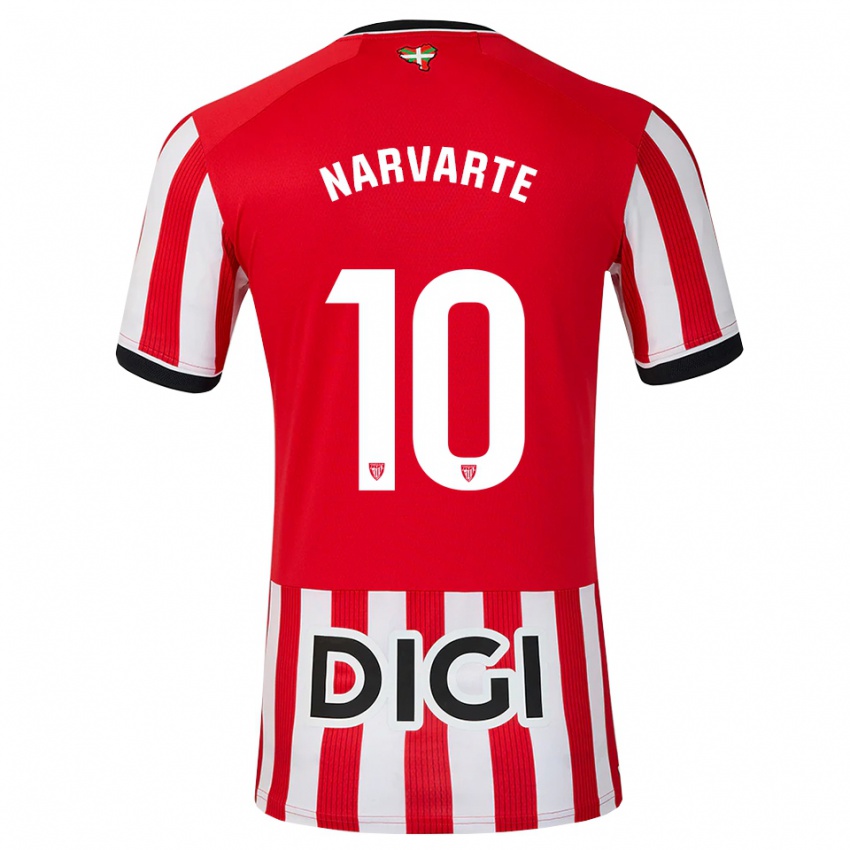 נשים Danel Narvarte #10 אדום שחור לבן ג'רזי ביתית 2026/27 חולצה קצרה