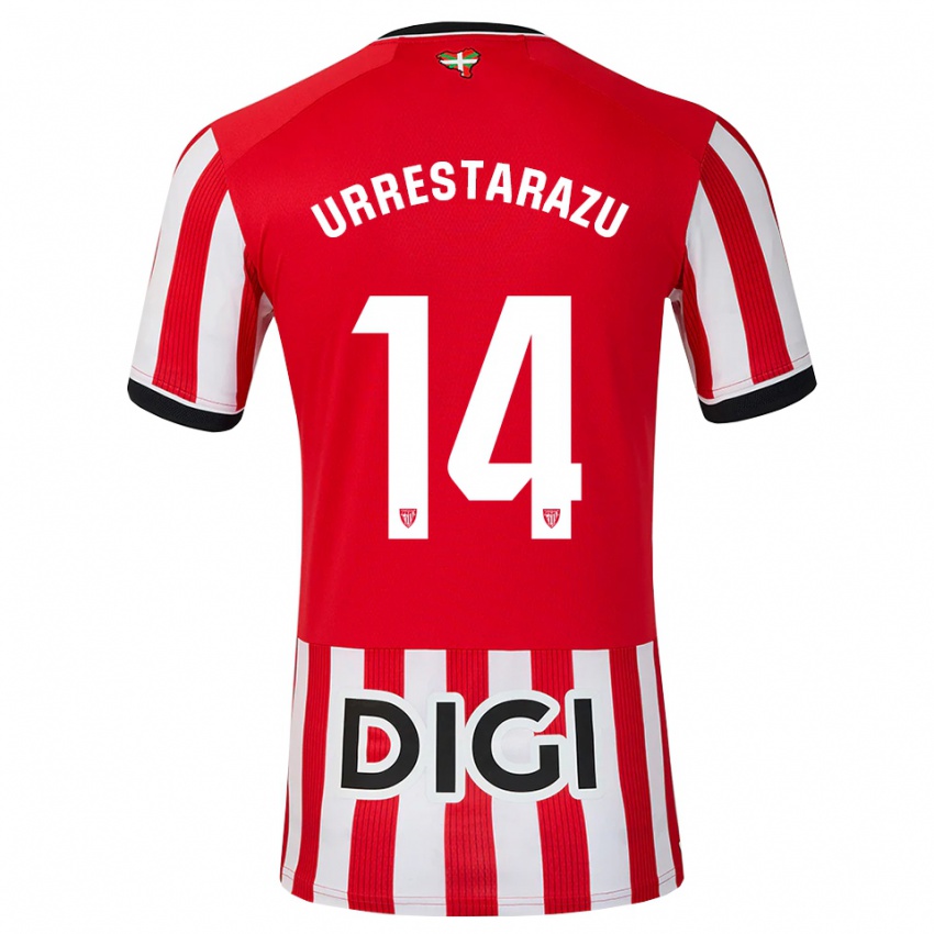 נשים Mikel Urrestarazu #14 אדום שחור לבן ג'רזי ביתית 2026/27 חולצה קצרה