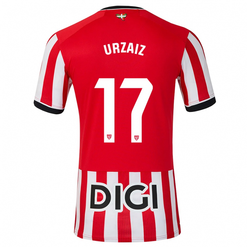 נשים Unax Urzaiz #17 אדום שחור לבן ג'רזי ביתית 2026/27 חולצה קצרה