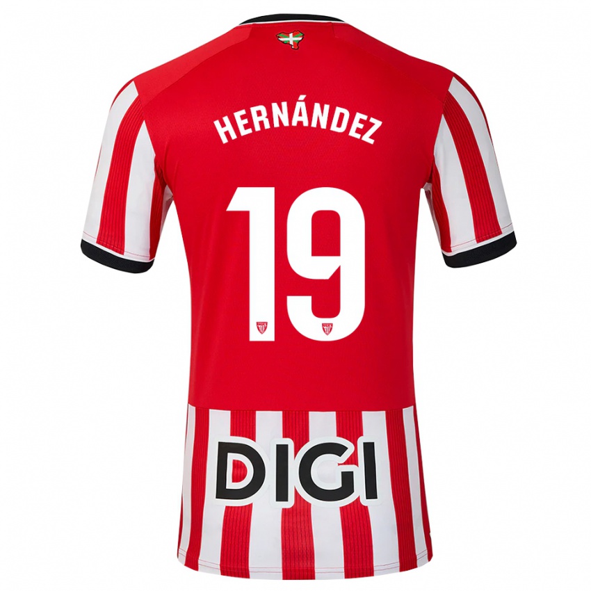 נשים Egoitz Hernández #19 אדום שחור לבן ג'רזי ביתית 2026/27 חולצה קצרה