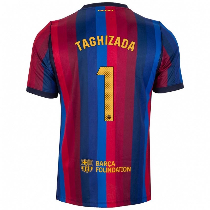 נשים Eldar Taghizada #1 כחול מלכותי אדום צהוב ג'רזי ביתית 2026/27 חולצה קצרה