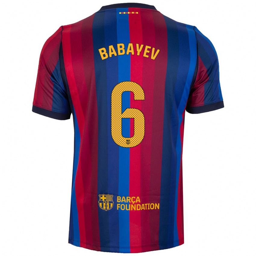 נשים Ibrahim Babayev #6 כחול מלכותי אדום צהוב ג'רזי ביתית 2026/27 חולצה קצרה