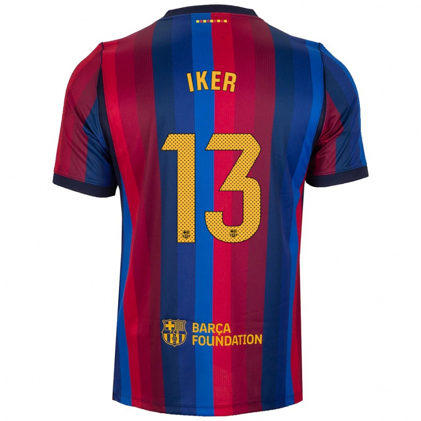 נשים Iker Rodríguez #13 כחול מלכותי אדום צהוב ג'רזי ביתית 2026/27 חולצה קצרה