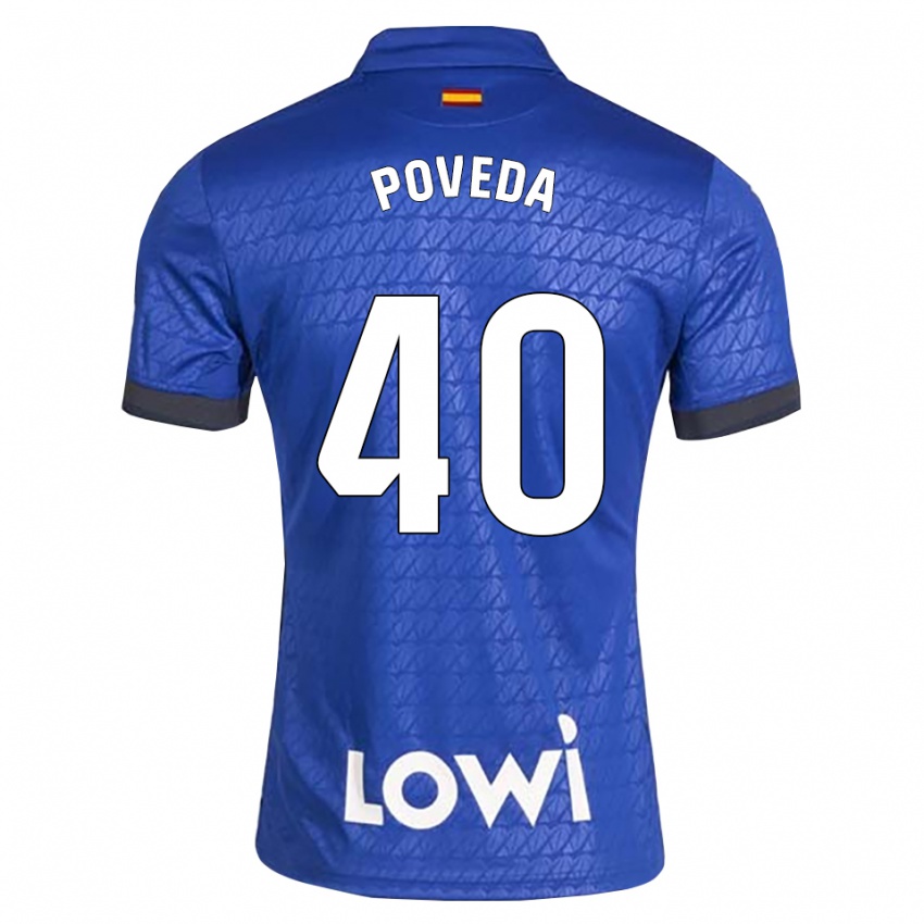 נשים Pedro Poveda #40 לבן כחול שחור ג'רזי ביתית 2026/27 חולצה קצרה