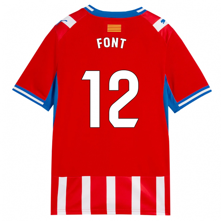 נשים Jordi Font #12 אדום לבן כחול שמיים ג'רזי ביתית 2026/27 חולצה קצרה