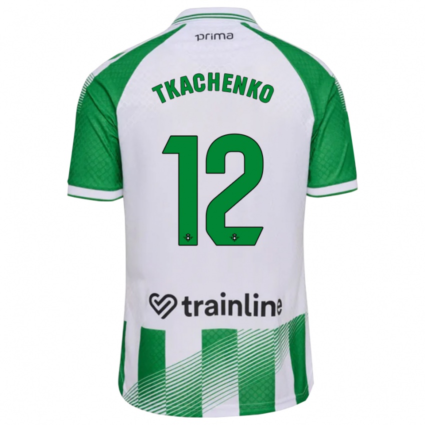 נשים Fedir Tkachenko #12 ירוק בהיר שחור לבן ג'רזי ביתית 2026/27 חולצה קצרה