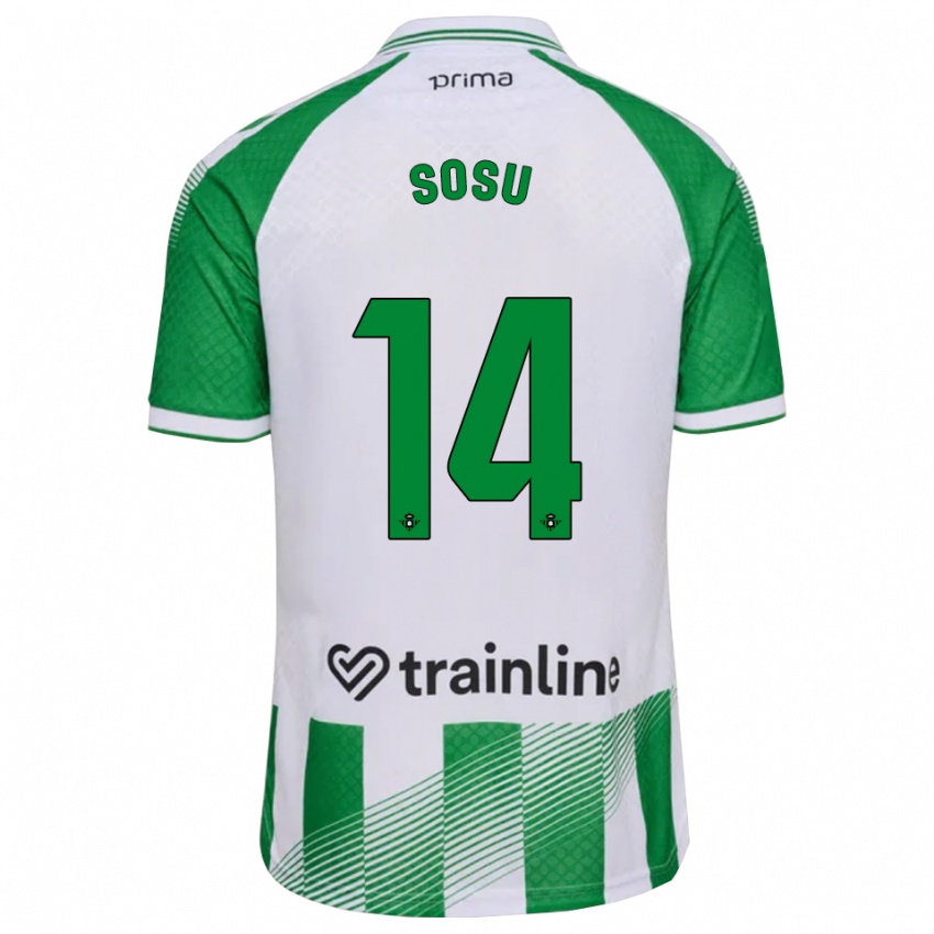 נשים Kwame Sosu #14 ירוק בהיר שחור לבן ג'רזי ביתית 2026/27 חולצה קצרה