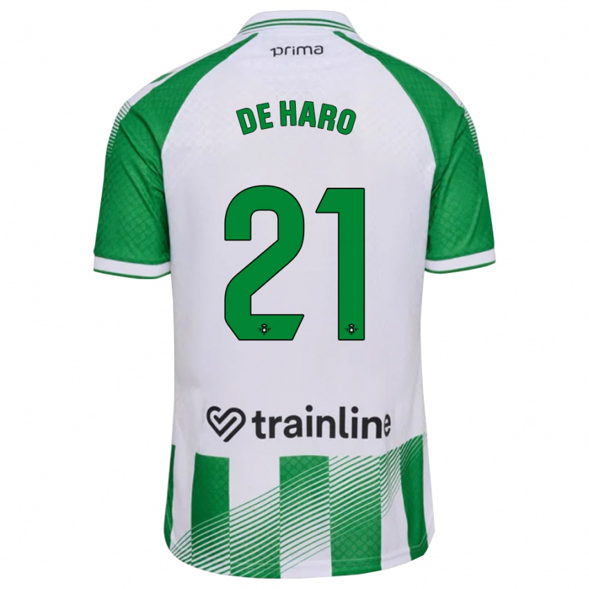 נשים Alberto De Haro #21 ירוק בהיר שחור לבן ג'רזי ביתית 2026/27 חולצה קצרה