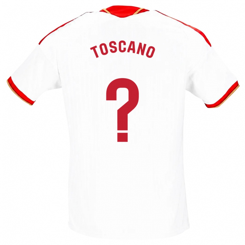 נשים Carlos Toscano #0 לבן אדום ג'רזי ביתית 2026/27 חולצה קצרה