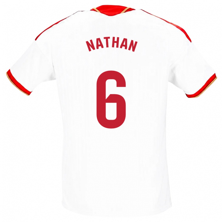 נשים Nathan Sánchez #6 לבן אדום ג'רזי ביתית 2026/27 חולצה קצרה