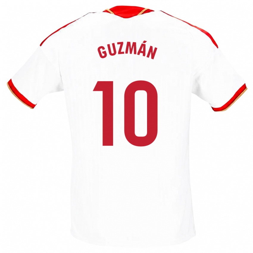 נשים Gonzalo Guzmán #10 לבן אדום ג'רזי ביתית 2026/27 חולצה קצרה