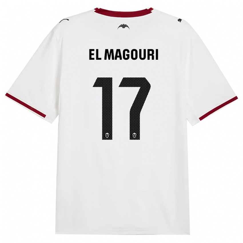 נשים Anas El Magouri #17 שחור לבן אדום צהוב ג'רזי ביתית 2026/27 חולצה קצרה