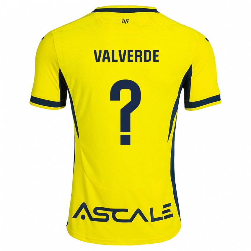 נשים Ezequiel Valverde #0 צהוב שחור אדום ג'רזי ביתית 2026/27 חולצה קצרה