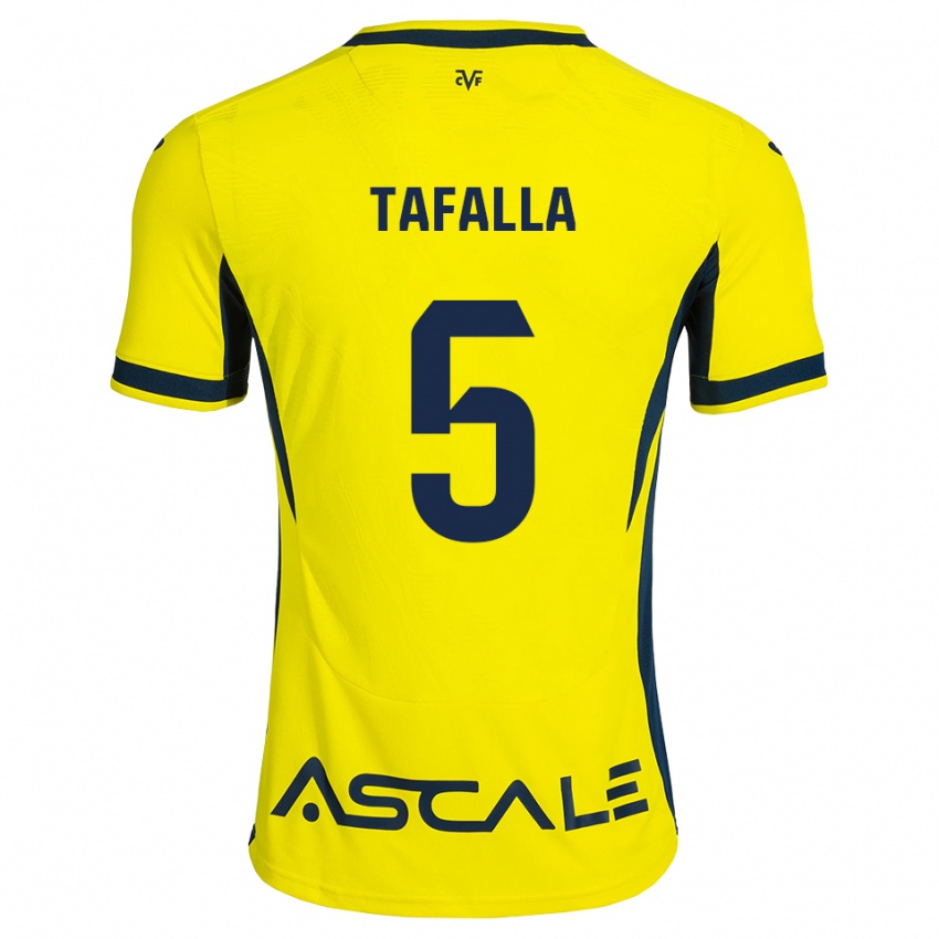 נשים Fran Tafalla #5 צהוב שחור אדום ג'רזי ביתית 2026/27 חולצה קצרה