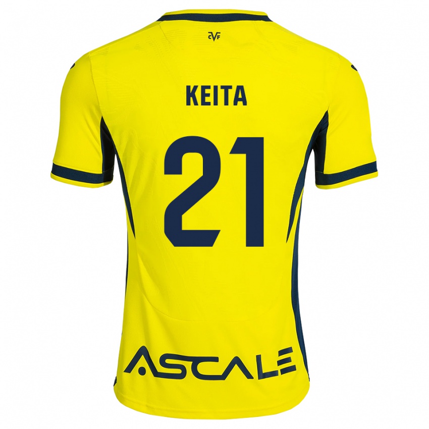 נשים Manfa Keita #21 צהוב שחור אדום ג'רזי ביתית 2026/27 חולצה קצרה