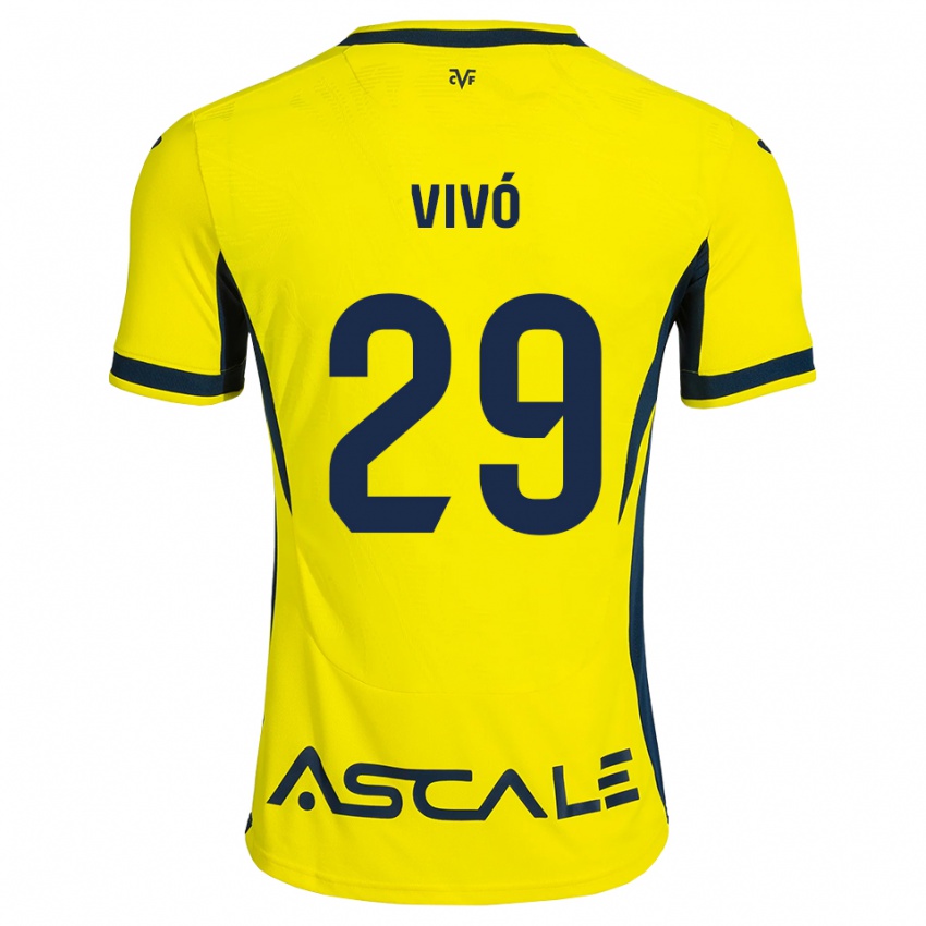 נשים Adrián Vivó #29 צהוב שחור אדום ג'רזי ביתית 2026/27 חולצה קצרה