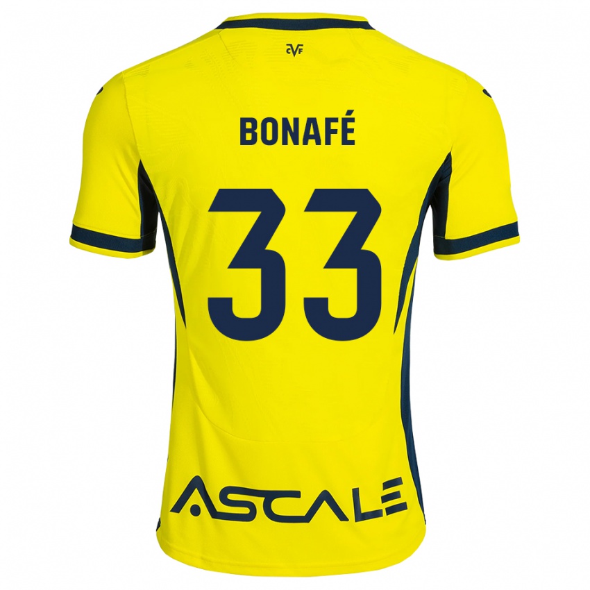 נשים César Bonafé #33 צהוב שחור אדום ג'רזי ביתית 2026/27 חולצה קצרה