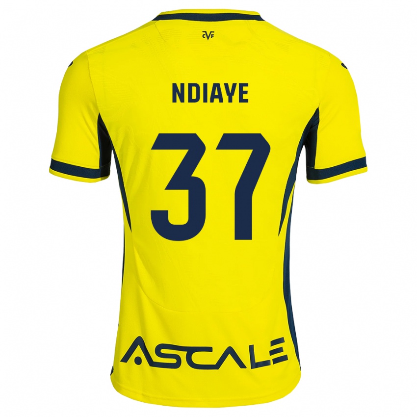 נשים Serigne Ndiaye #37 צהוב שחור אדום ג'רזי ביתית 2026/27 חולצה קצרה
