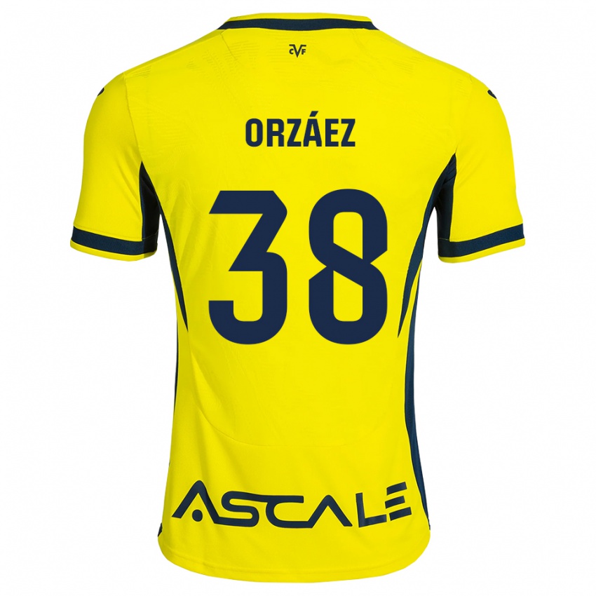 נשים Sergio Orzáez #38 צהוב שחור אדום ג'רזי ביתית 2026/27 חולצה קצרה