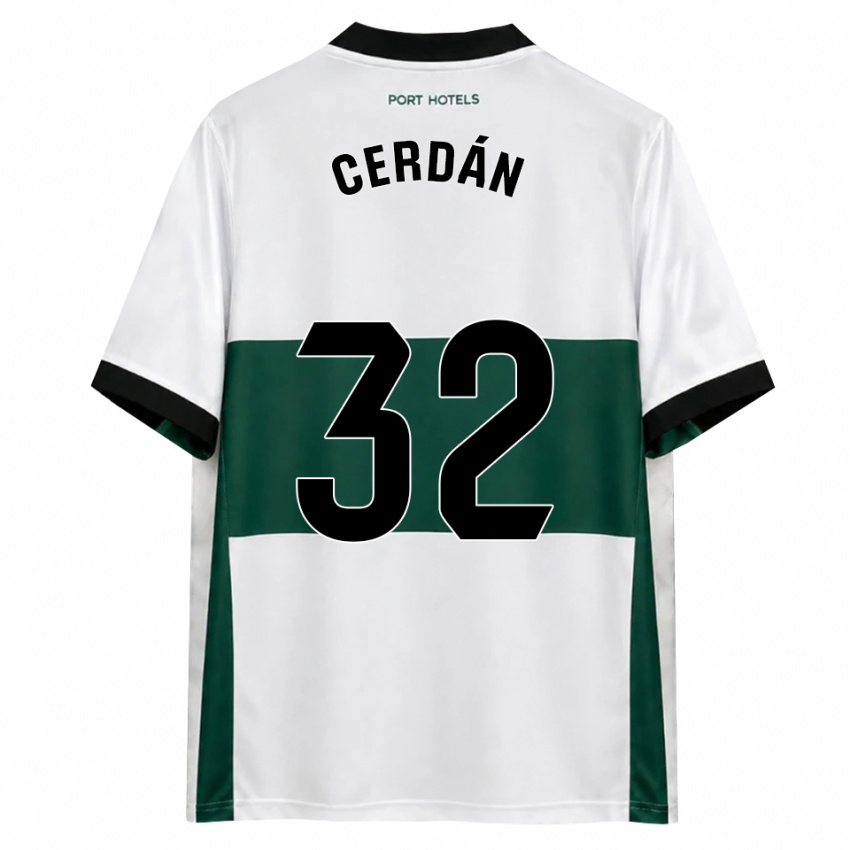 נשים Pablo Cerdán #32 ירוק לבן אדום ג'רזי ביתית 2026/27 חולצה קצרה