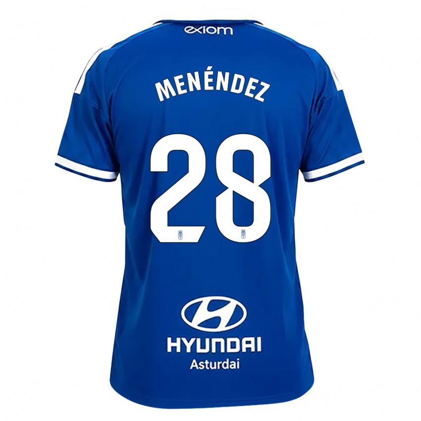 נשים Diego Menéndez #28 כחול בינוני לבן ג'רזי ביתית 2026/27 חולצה קצרה