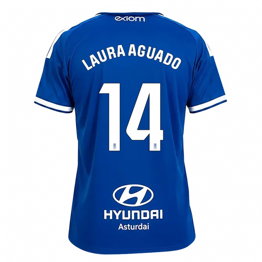 נשים Laura Aguado #14 כחול בינוני לבן ג'רזי ביתית 2026/27 חולצה קצרה