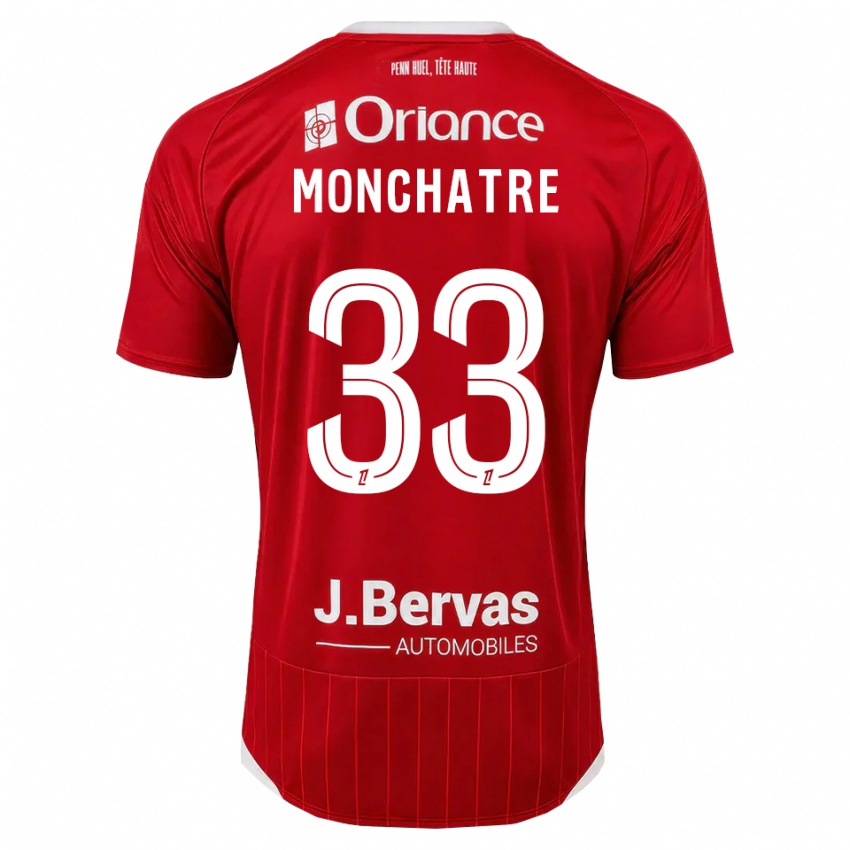 נשים Enzo Monchatre #33 לבן אדום ג'רזי ביתית 2026/27 חולצה קצרה