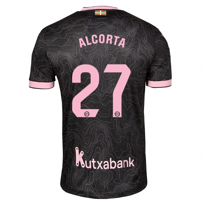 נשים Alaitz Alcorta #27 שחור ורוד הרחק ג'רזי 2026/27 חולצה קצרה