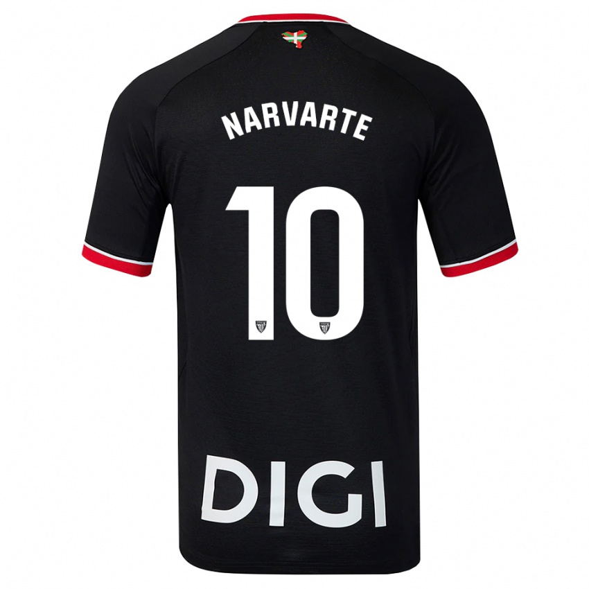 נשים Danel Narvarte #10 שחור לבן אדום הרחק ג'רזי 2026/27 חולצה קצרה