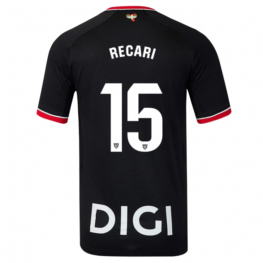 נשים Enzo Recari #15 שחור לבן אדום הרחק ג'רזי 2026/27 חולצה קצרה