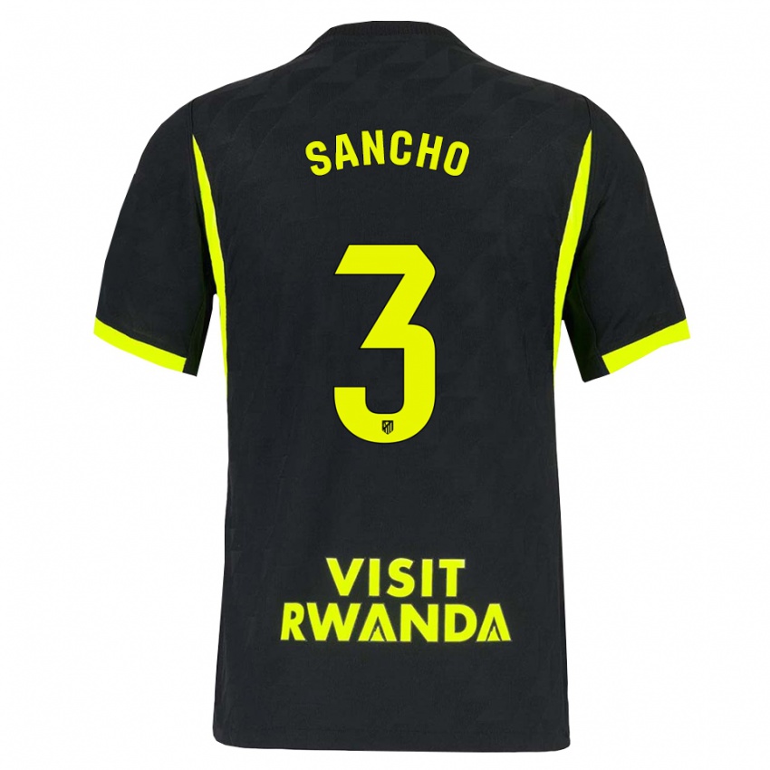 נשים Diego Sancho #3 ירוק בהיר שחור הרחק ג'רזי 2026/27 חולצה קצרה
