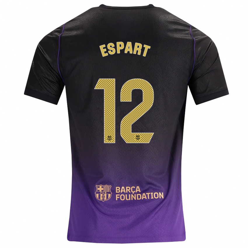 נשים Xavi Espart #12 סגול צהוב שחור הרחק ג'רזי 2026/27 חולצה קצרה