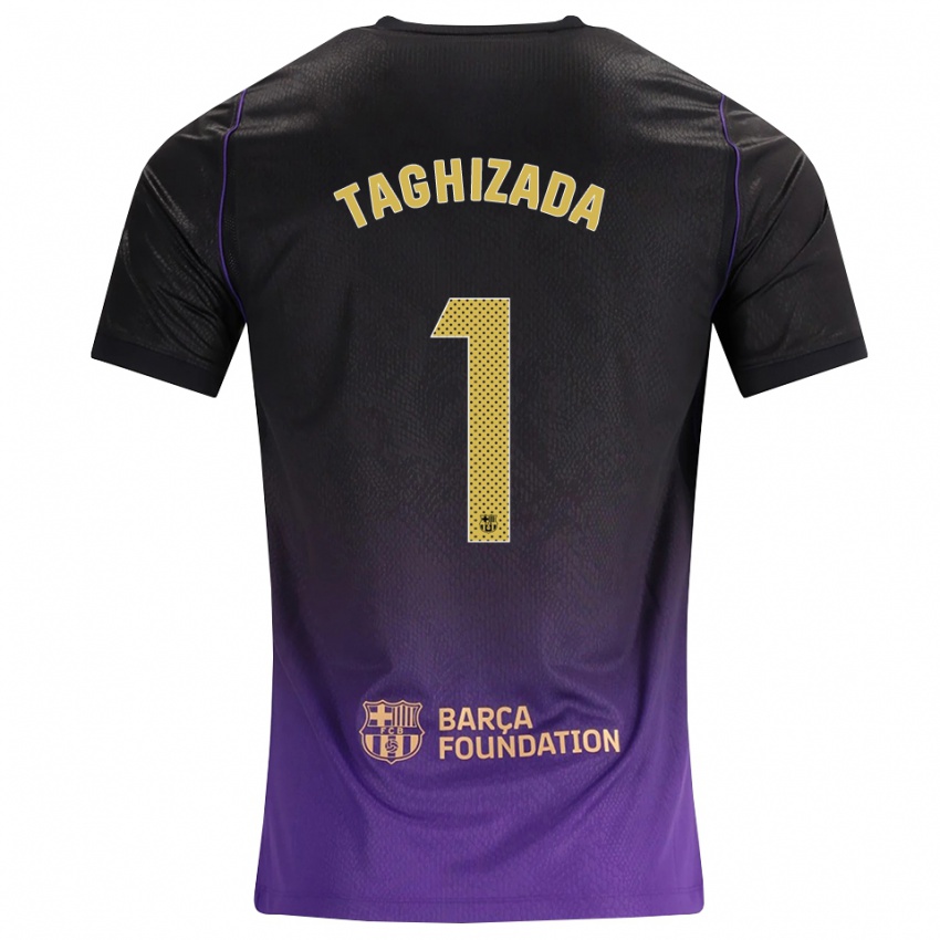 נשים Eldar Taghizada #1 סגול צהוב שחור הרחק ג'רזי 2026/27 חולצה קצרה