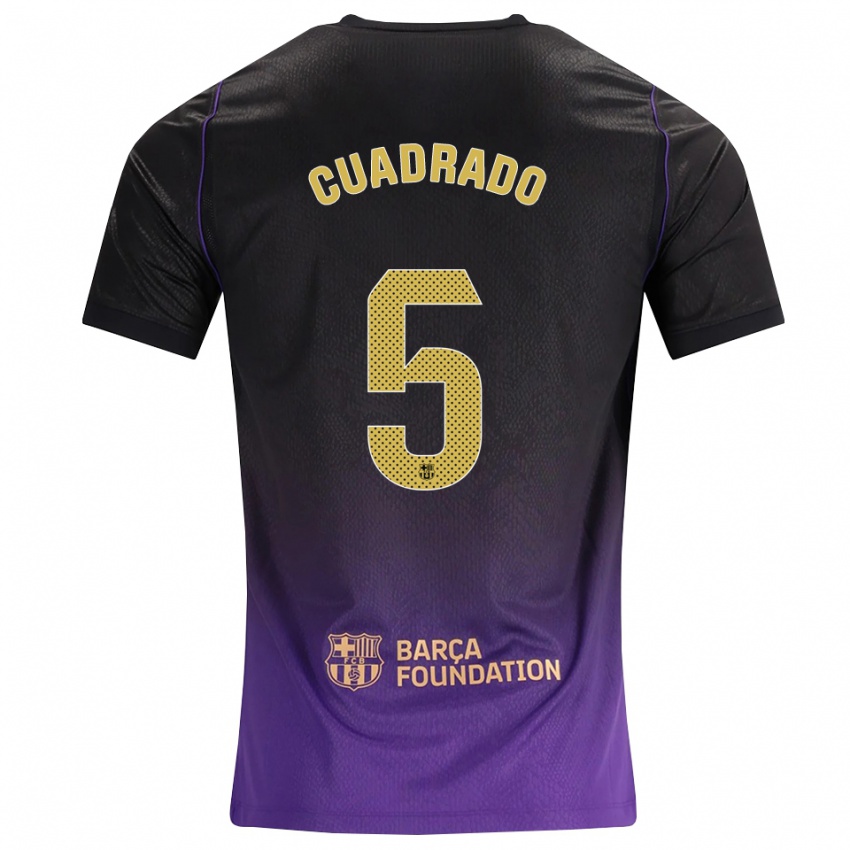 נשים Adrián Cuadrado #5 סגול צהוב שחור הרחק ג'רזי 2026/27 חולצה קצרה