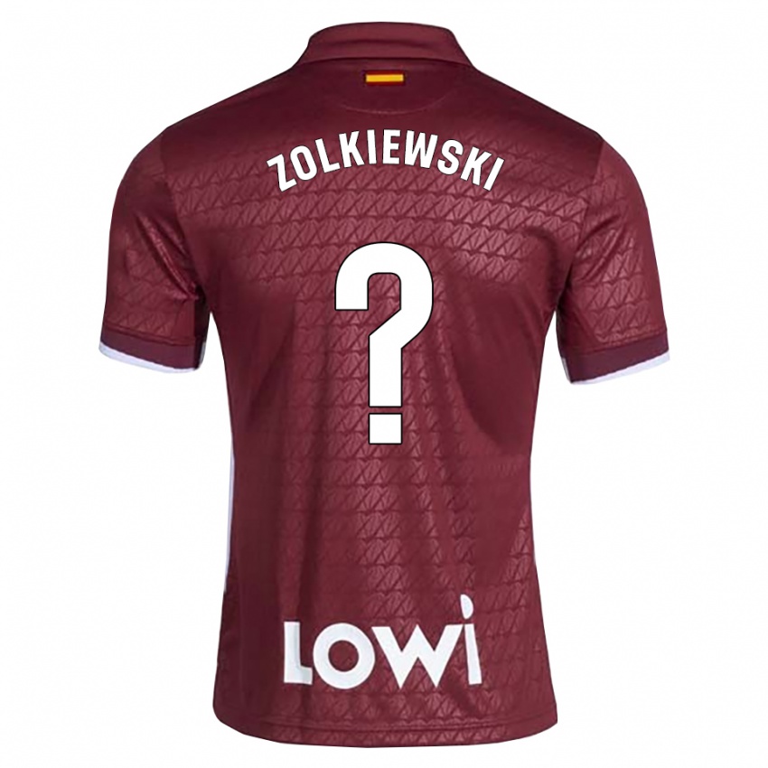 נשים Szymon Zolkiewski #0 אדום כהה לבן הרחק ג'רזי 2026/27 חולצה קצרה