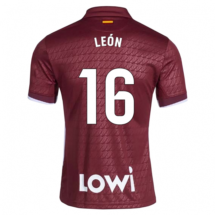 נשים Carlos León #16 אדום כהה לבן הרחק ג'רזי 2026/27 חולצה קצרה