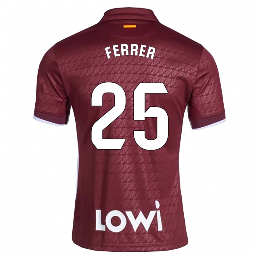 נשים Diego Ferrer #25 אדום כהה לבן הרחק ג'רזי 2026/27 חולצה קצרה